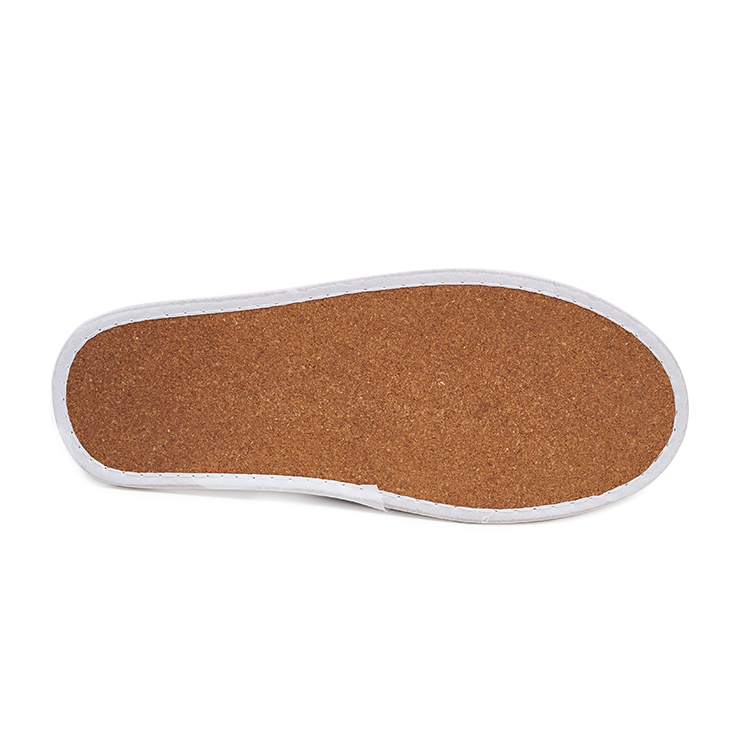 Custom Eco Hotel Slippers with Velour Upper And Cork Sole for Bulk Supply