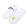 Custom White Disposable Spa Slippers with Gold Embroidery – Luxury Hotel Slippers Manufacturer