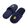 Custom Navy Blue Hotel Slippers with Gold Embroidered Logo - Spa Slippers Bulk Supply & Custom Factory