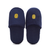 Custom Navy Blue Hotel Slippers with Gold Embroidered Logo - Spa Slippers Bulk Supply & Custom Factory