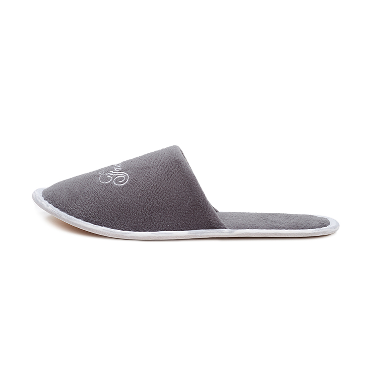 Custom Eco Hotel Slippers with Velour Upper And Cork Sole for Bulk Supply