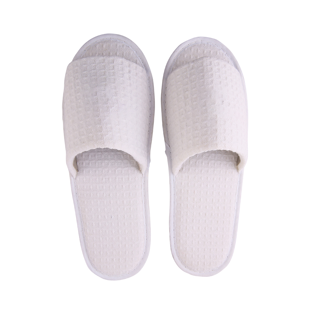 Custom White Waffle Hotel Slippers – Bulk Disposable Spa Footwear for Hotels, B2B Supplier & Manufacturer