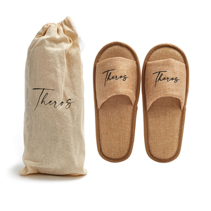 Bulk Eco Hotel Slippers with Linen Upper and Cork Sole for Hotel
