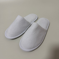 Wholesale Custom White Coral Fleece Closed Toe Hotel Slippers Manufacturer 
