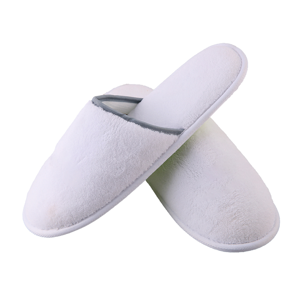 Custom Coral Fleece Hotel Slippers – Luxury Disposable Spa Slippers