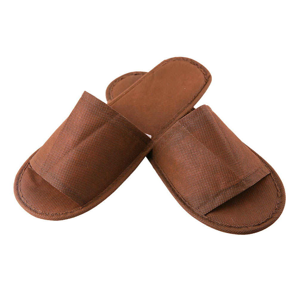 Custom Brown Non-Woven Hotel Slippers – Bulk Disposable EVA Non-Slip Footwear for Hotels, B2B Supplier & Manufacturer