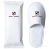 White Terry Disposable Hotel Slippers with Custom Logo – Eco Paper Packaging Bulk Supply Manufacturer