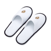 White Hotel Slippers with Embroidered Logo – Custom Spa Guest Slippers Bulk Supply & Factory Direct