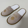Custom Herringbone Cloth Closed Toe Hotel Slippers Manufacturer