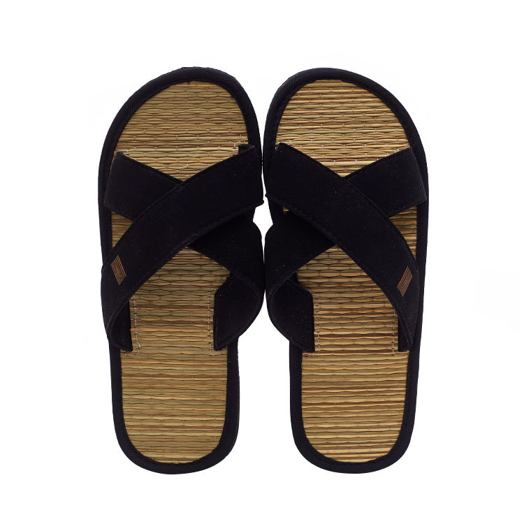 Custom Black Cross Strap Hotel Slippers Bulk Spa & Resort Use Slippers