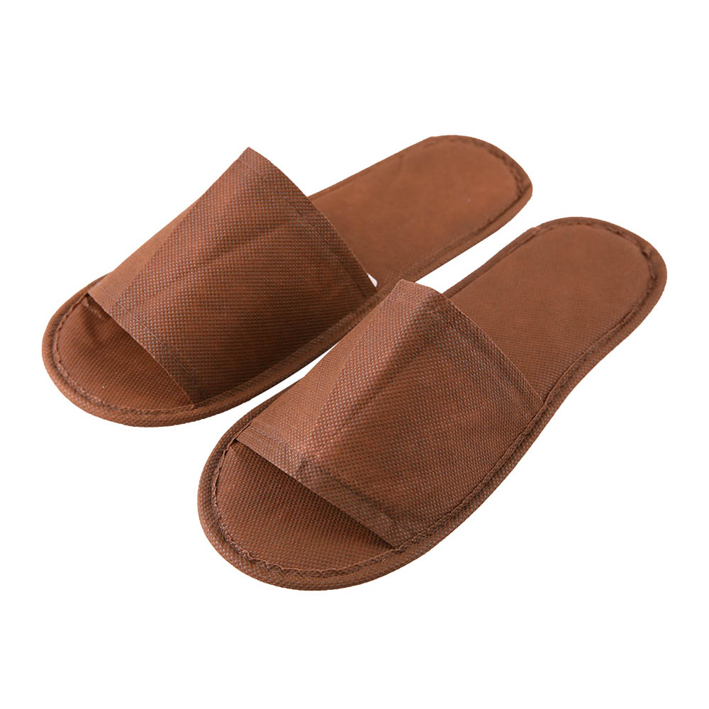 Custom Brown Non-Woven Hotel Slippers – Bulk Disposable EVA Non-Slip Footwear for Hotels, B2B Supplier & Manufacturer