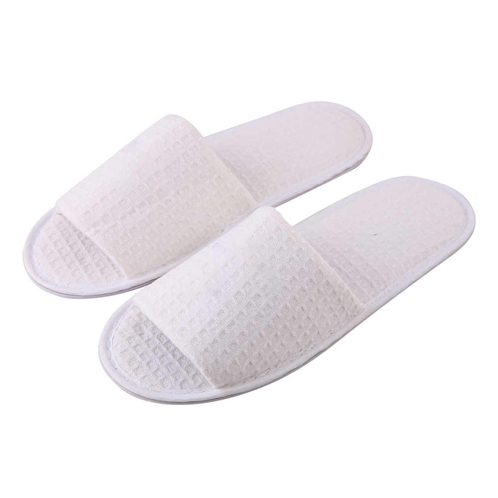 Custom White Waffle Hotel Slippers – Bulk Disposable Spa Footwear for Hotels, B2B Supplier & Manufacturer