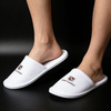 White Terry Disposable Hotel Slippers with Custom Logo – Eco Paper Packaging Bulk Supply Manufacturer