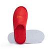 Red Woman Velour Hotel Slippers with Non-Slip Sole – Soft Spa Guest Slippers Bulk Supply & Custom Manufacturer