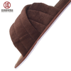 Brown Velour Crossband Hotel Slippers – Comfortable Slide Spa Guest Slippers Bulk Supply & Custom Manufacturer