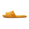 Golden Velour Open Toe Hotel Spa Slippers with Non-Slip Sole – Luxury Guest Slippers Bulk Supply & Custom Manufacturer