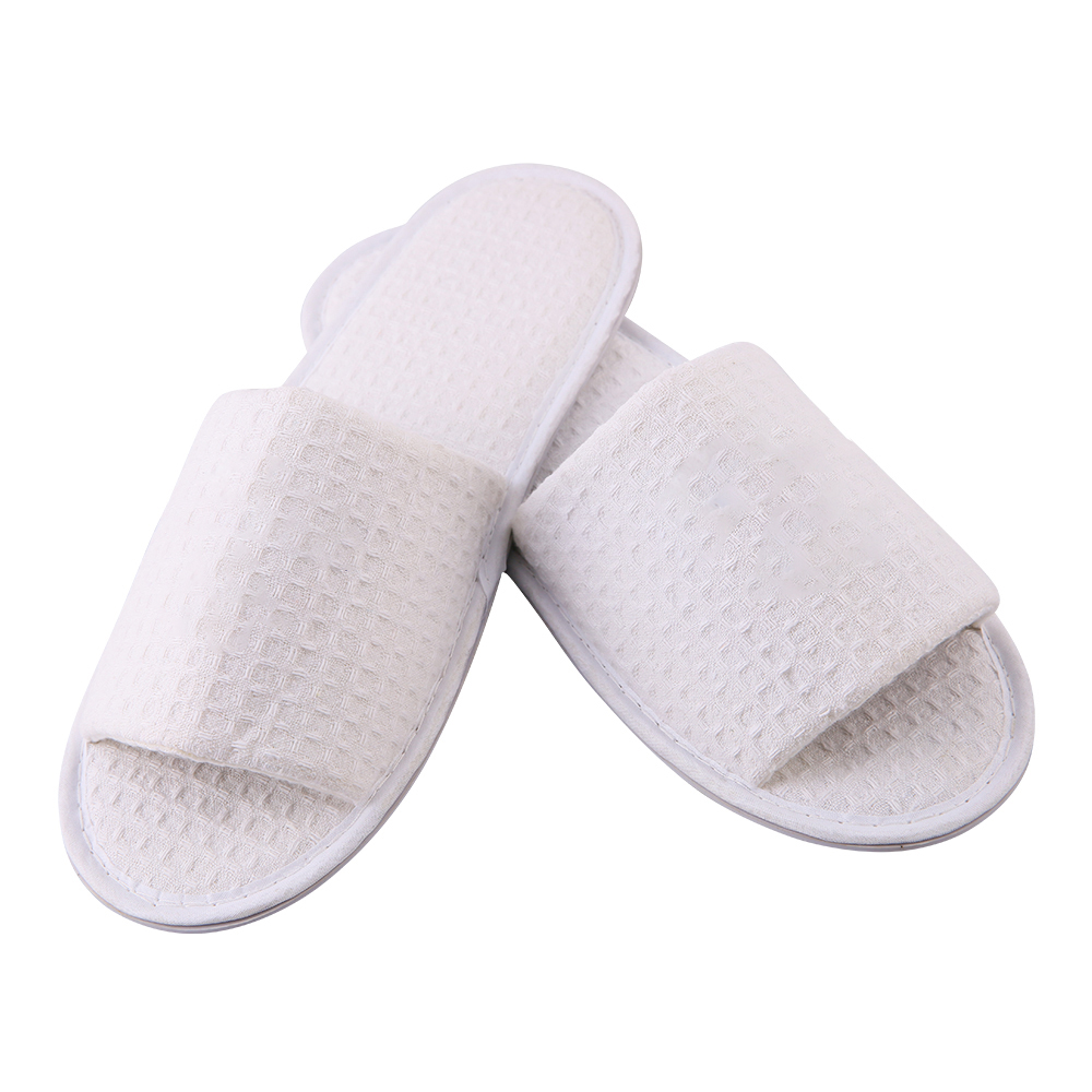 Custom White Waffle Hotel Slippers – Bulk Disposable Spa Footwear for Hotels, B2B Supplier & Manufacturer