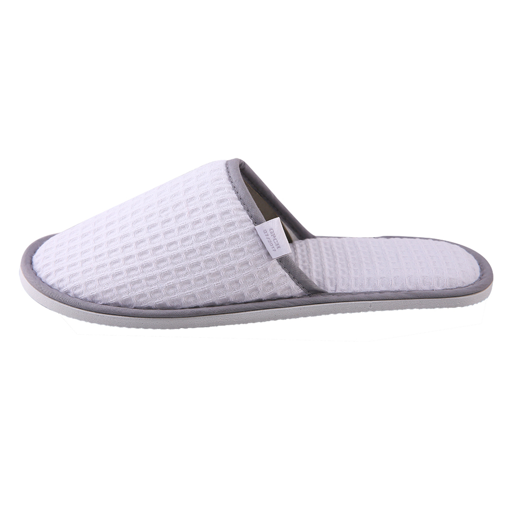 Customizable White Waffle Hotel Slippers – Soft, Lightweight Spa & Guestroom Disposable Slippers