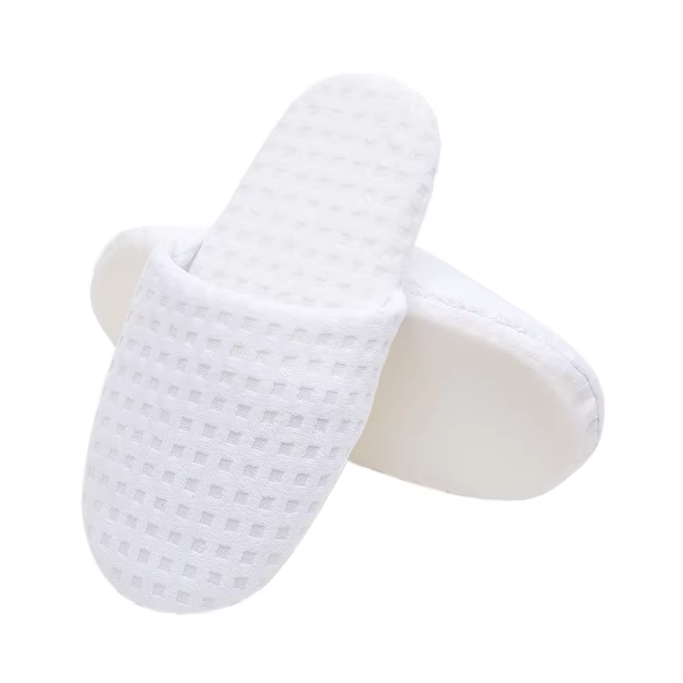 Custom Foam Hotel Slippers Manufacturer – White Waffle Guest Slippers Bulk Supply for Hospitality & Spa