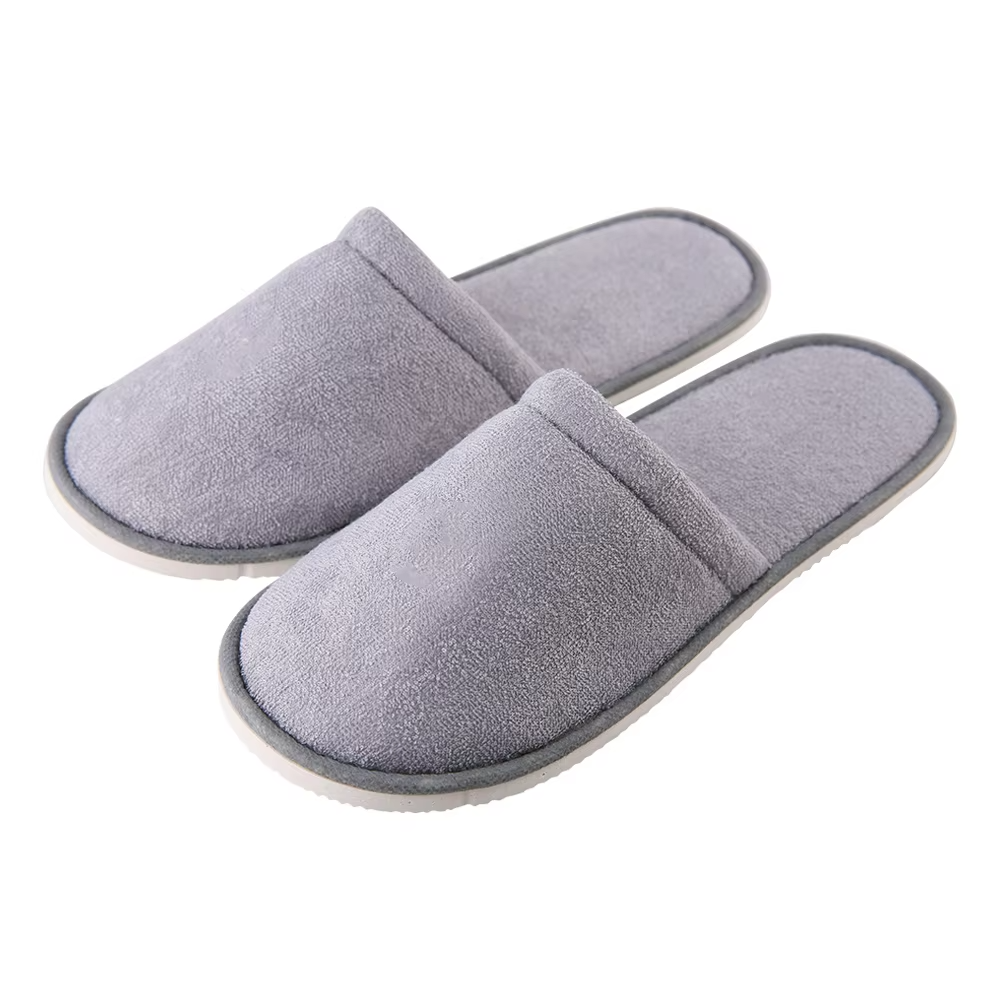 Soft Terry Spa Slippers with EVA Non-Slip Sole – Hotel Guest Slippers Bulk Supply & Custom Manufacturer
