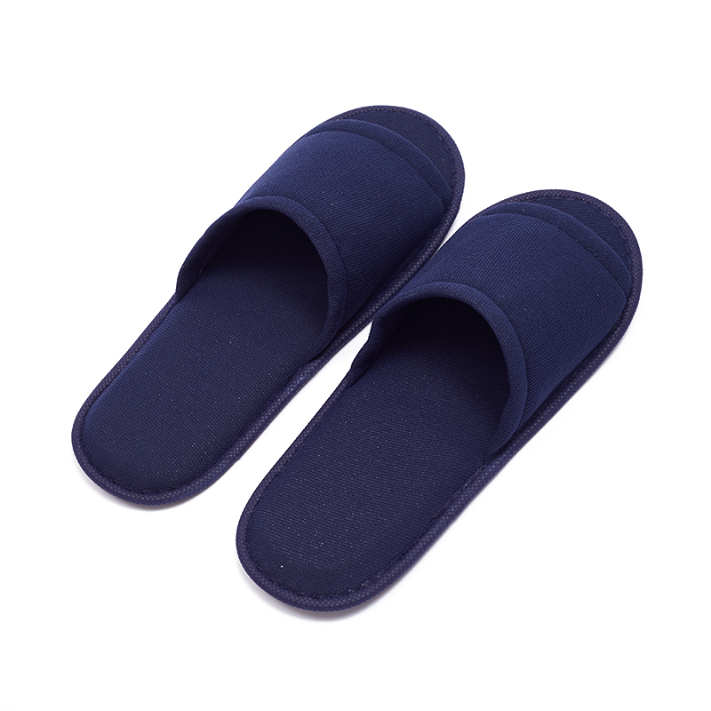 Navy Blue Terry Disposable Hotel Guest Slippers – Soft Sole Spa Slippers Bulk Supply & Custom Manufacturer
