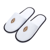 White Hotel Slippers with Embroidered Logo – Custom Spa Guest Slippers Bulk Supply & Factory Direct
