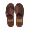 Brown Velour Crossband Hotel Slippers – Comfortable Slide Spa Guest Slippers Bulk Supply & Custom Manufacturer