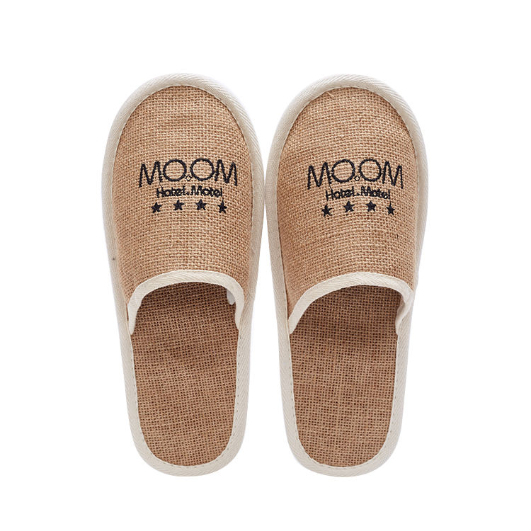 Eco Friendly Linen Hotel Slippers with Cork Sole for Bulk Orders