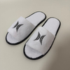 Custom White Open Toe Coral Fleece Hotel Slippers with Embroidered Logo Manufacturer