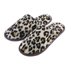 OEM Coral Fleece Hotel Slippers Leopard Print Custom Logo Hotel Slippers Bulk Supply