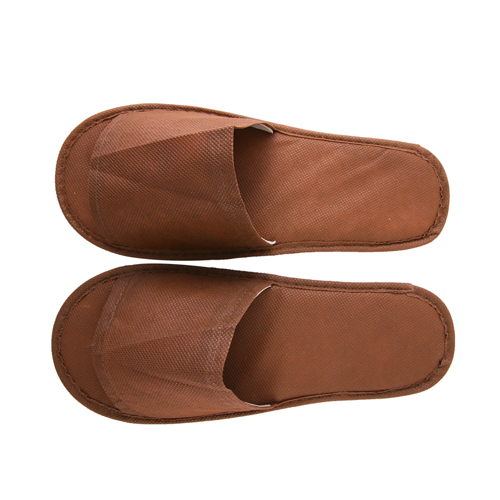 Custom Brown Non-Woven Hotel Slippers – Bulk Disposable EVA Non-Slip Footwear for Hotels, B2B Supplier & Manufacturer