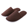 Custom Brown Waffle Hotel Slippers – Soft EVA Sole, Spa & Hospitality Disposable Footwear for Bulk Orders