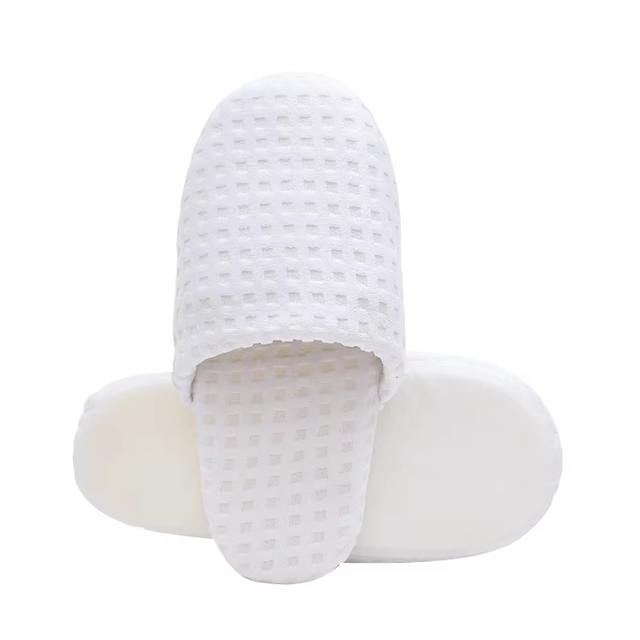 Custom Foam Hotel Slippers Manufacturer – White Waffle Guest Slippers Bulk Supply for Hospitality & Spa