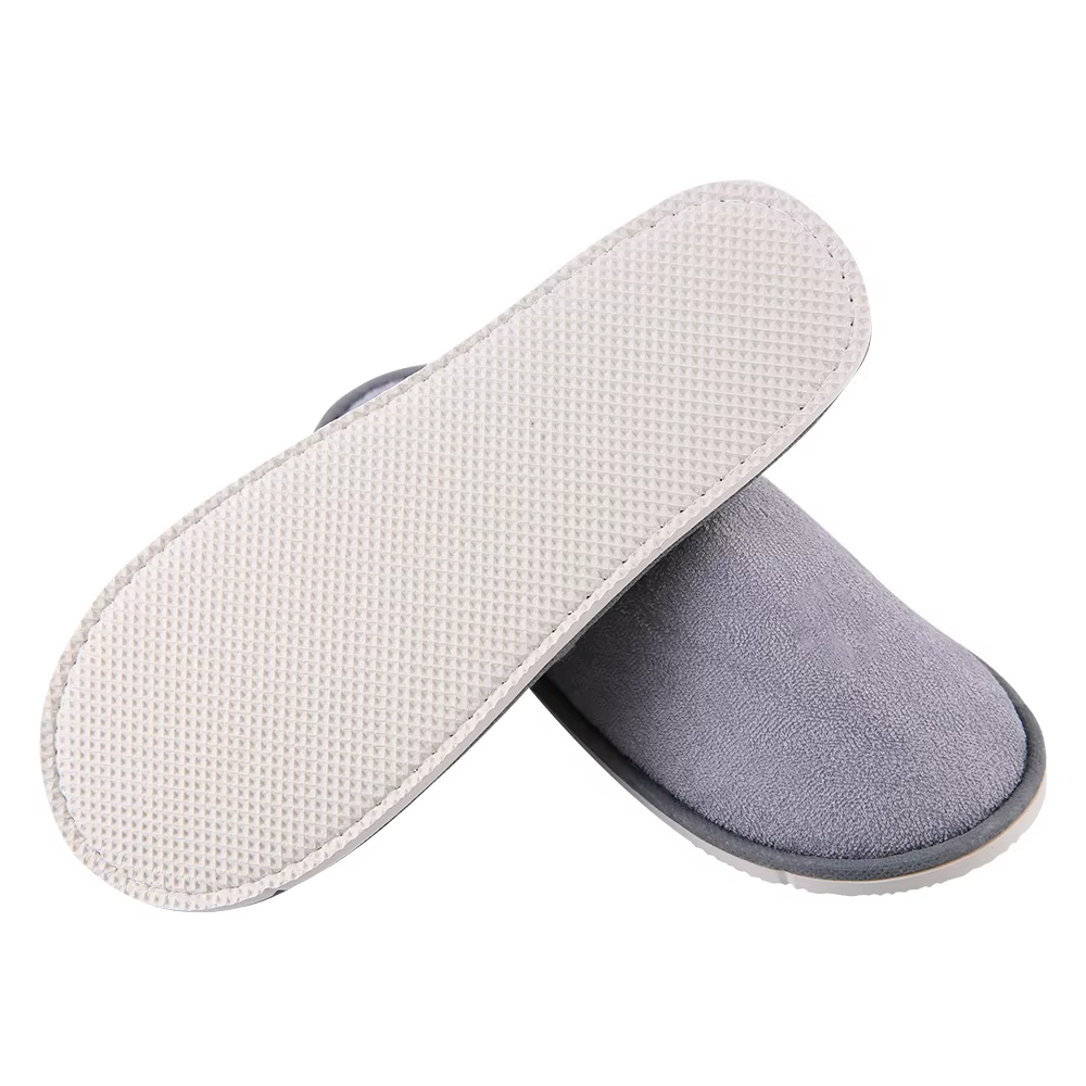 Soft Terry Spa Slippers with EVA Non-Slip Sole – Hotel Guest Slippers Bulk Supply & Custom Manufacturer