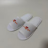 Custom White Open Toe Terry Hotel Slippers Manufacturer | Wholesale Printed Logo Hospitality Slippers