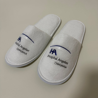 Custom White Terry Cloth Closed Toe Hospital Hotel Slippers Manufacturer