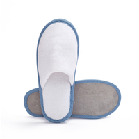 Custom Blue Edge Hotel Slippers – Luxury Disposable Spa Slippers for Hotels and Resorts