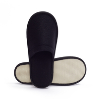 Black Terry Disposable Hotel Slippers – Soft Spa Guest Slippers Bulk Supply & Custom Manufacturer