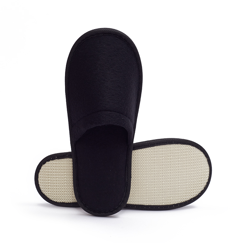 Black Terry Disposable Hotel Slippers – Soft Spa Guest Slippers Bulk Supply & Custom Manufacturer