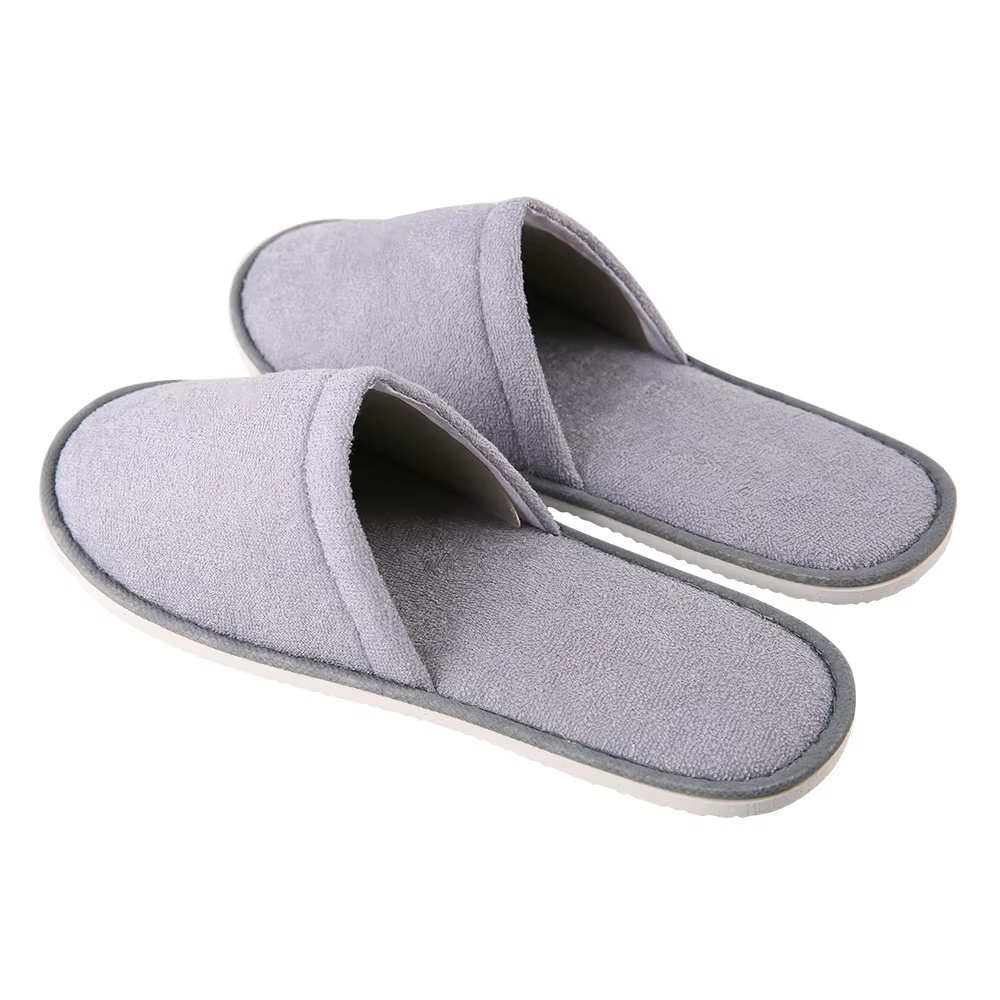 Soft Terry Spa Slippers with EVA Non-Slip Sole – Hotel Guest Slippers Bulk Supply & Custom Manufacturer