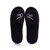 Black Velour Hotel Slippers – Soft Disposable Spa Guest Slippers Bulk Supply & Custom Manufacturer