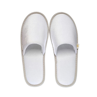 Disposable White Velour Hotel Spa Slippers with Non-Slip Sole – Guest Slippers Bulk Supply & Custom Manufacturer