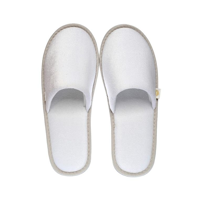 Disposable White Velour Hotel Spa Slippers with Non-Slip Sole – Guest Slippers Bulk Supply & Custom Manufacturer