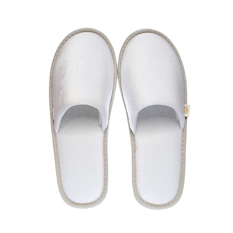 Disposable White Velour Hotel Spa Slippers with Non-Slip Sole – Guest Slippers Bulk Supply & Custom Manufacturer