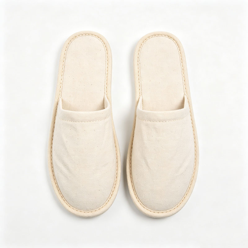 Bulk Canvas Hotel Slippers with Coir Anti-Slip Sole for Resorts