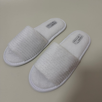 Custom White Open Toe Coral Fleece Hotel Slippers Manufacturer | Wholesale Soft Hospitality Slippers