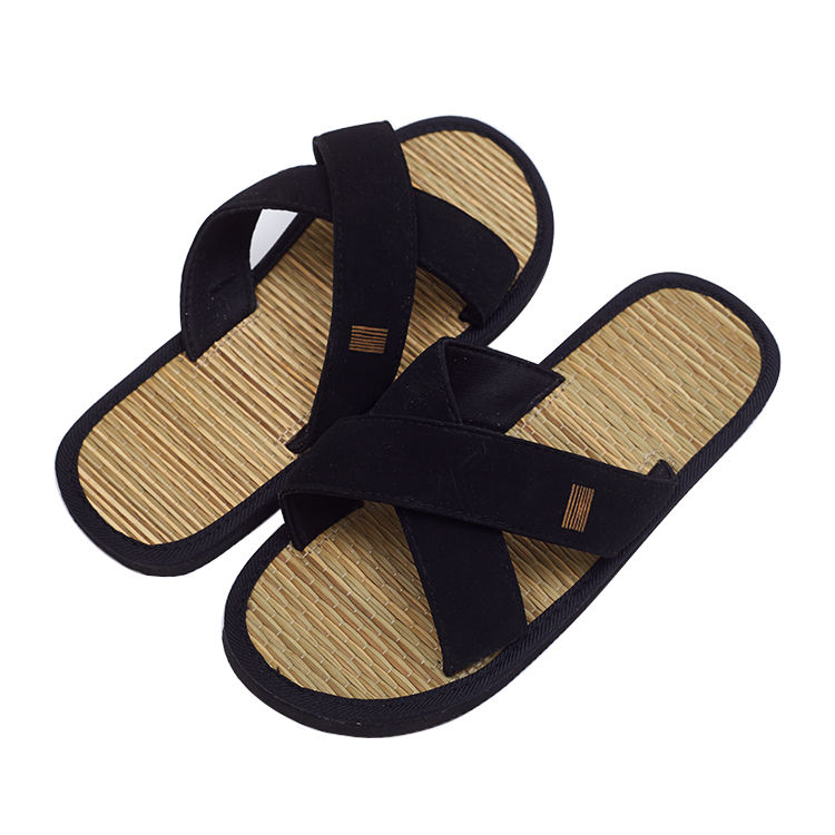 Custom Black Cross Strap Hotel Slippers Bulk Spa & Resort Use Slippers