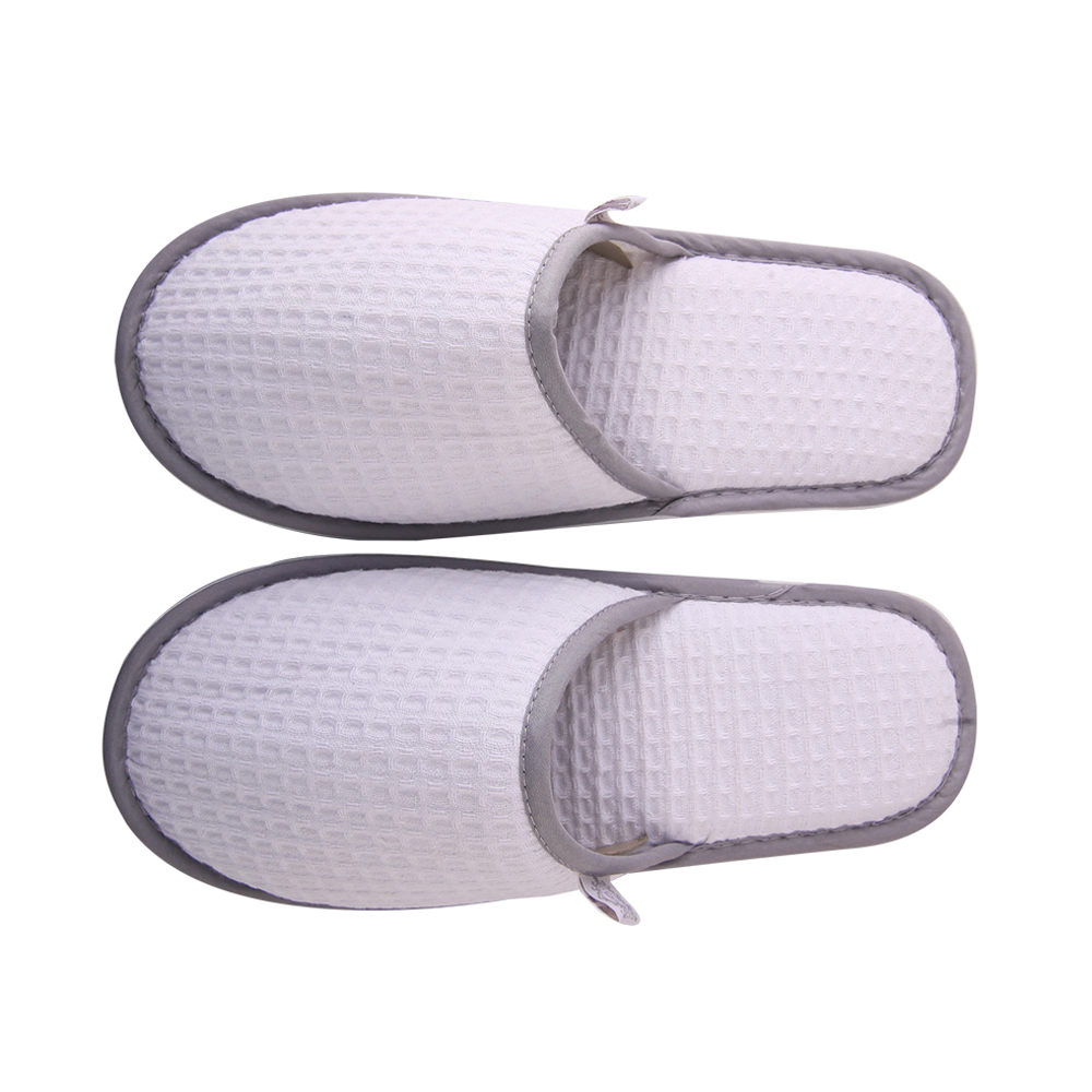 Customizable White Waffle Hotel Slippers – Soft, Lightweight Spa & Guestroom Disposable Slippers