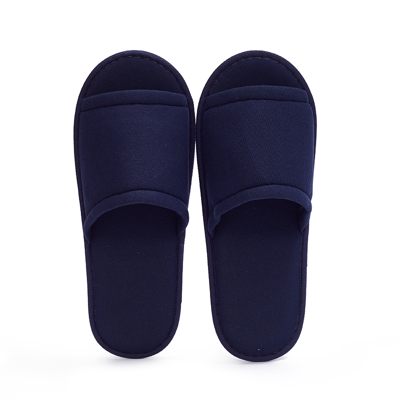 Navy Blue Terry Disposable Hotel Guest Slippers – Soft Sole Spa Slippers Bulk Supply & Custom Manufacturer