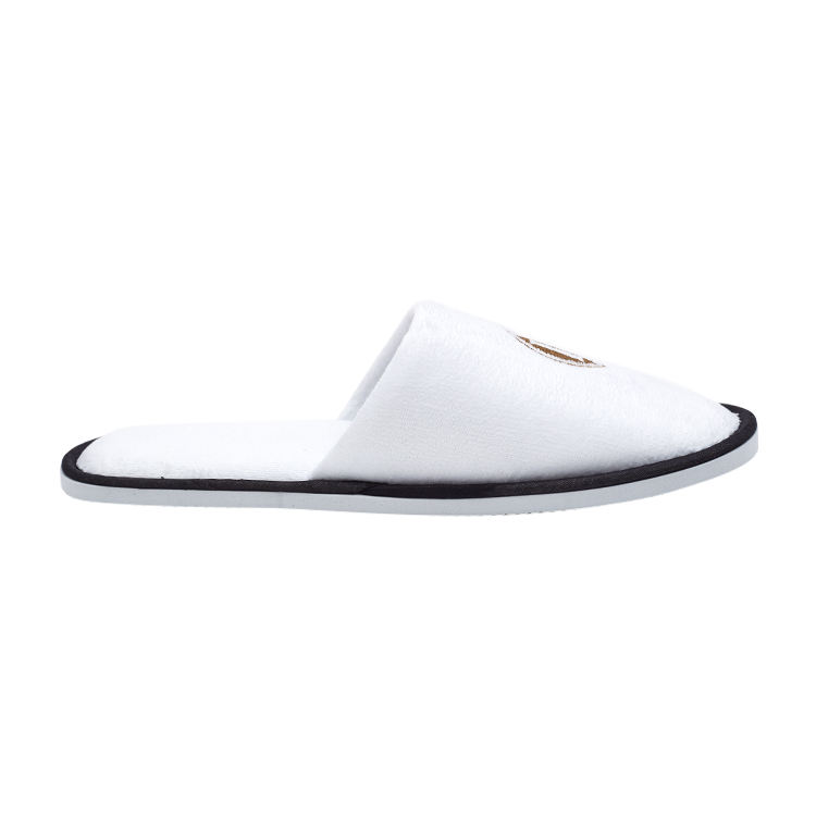White Hotel Slippers with Embroidered Logo – Custom Spa Guest Slippers Bulk Supply & Factory Direct